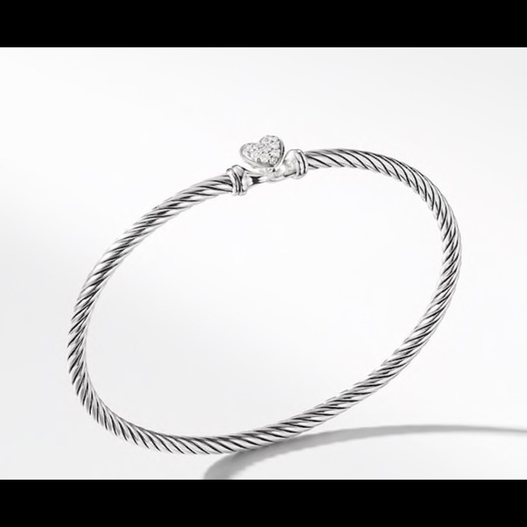 David Yurman Cable Diamond Heart Bracelet - Picture 2 of 4